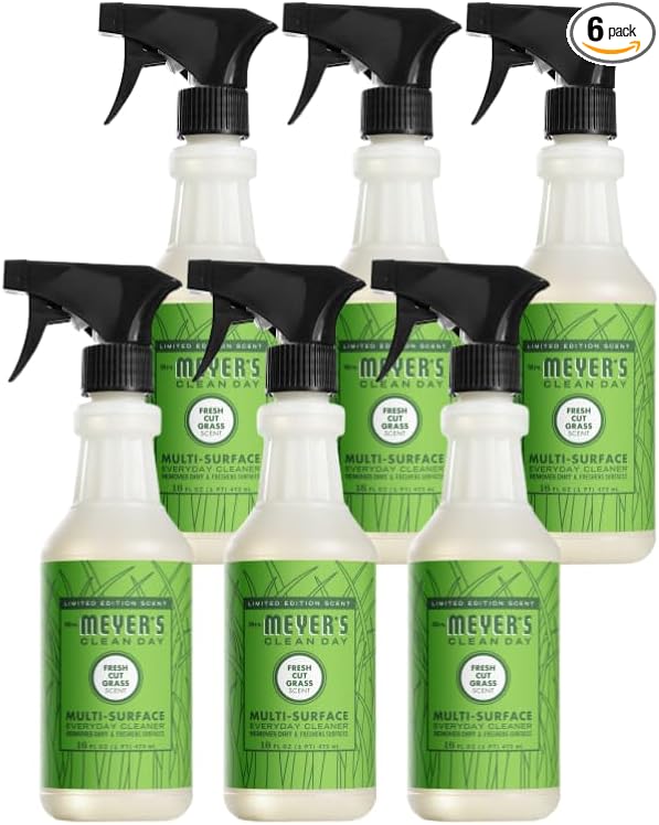 Mrs. MEYER'S CLEAN DAY Multi-Surface Everyday Cleaner, Fresh Cut Grass Scent, 16 Fl Oz (Pack of 6)