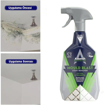 Astonish Apple Burst Household Cleaner - Shower Curtain, Shower Door, Bathroom Tiles - Hard Water Stains, Rust & Calcium Bathroom Cleaner - No Scrub, Cruelty Free Cleaning Supplies, 750ml Spray Bottle