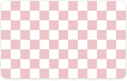 12" x 20" Checkered Dish Drying Mat for Kitchen Counter, Absorbent Coffee Bar Mat for Espresso Machine Coffee Countertops Accessories (Pink)