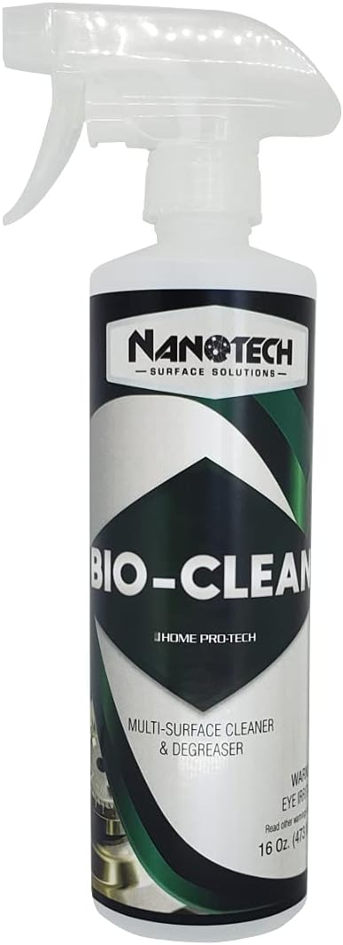 Nanotech SS Bio Clean- Biodegradable Multi Surface Heavy Duty Cleaner & Degreaser- Safe on All Surfaces: Natural Stone, Stainless Steel, Plastic, Glass, Metal, Vinyl (16 Oz.)