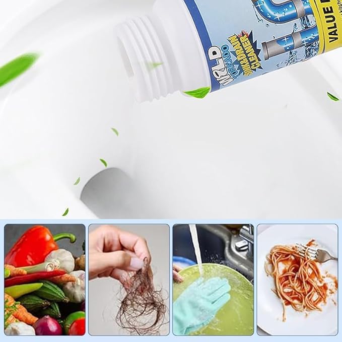 Sink and Drain Cleaner, Pipeline Dredging Agent Powder Drain Cleaner for Kitchen & Bathroom Sink Drains, Clog Prevention & Odor Control (1 PC)