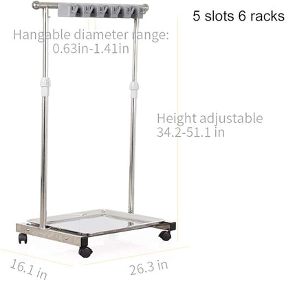 movable mop broom holder put wet mops floor standing cleaning tool rack stainless for schools, hospitals, factories, hotels, restaurant, etc.