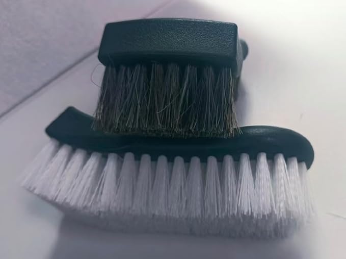 Upholstery Brush, Upholstery Brush Set, Leather Cleaning Brush, Carpet Brush Car Cleaning Brush, Long Bristle Horse Hair Car Cleaning Brush for Car Interior Leather Seat and Home Furniture
