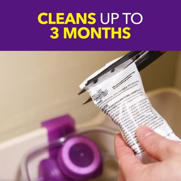 Kaboom Scrub Free! Continuous Clean Refillable Toilet Cleaning System, 1 Device with 1 Pouch
