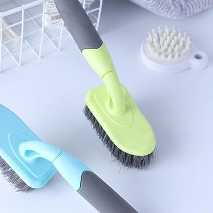 Cabilock Floor Scrub Brush with Long Handle, Hard Bristle Tile and Bathtub Cleaner for Deep Bathroom, Kitchen, and Carpet Cleaning, Yellow Plastic Shower and Toilet Scrubber