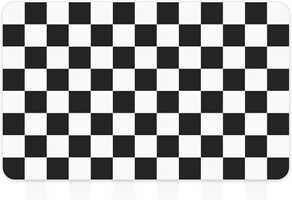 16" x 24" Checkered Dish Drying Mat for Kitchen Counter, Absorbent Coffee Bar Mat for Espresso Machine Coffee Countertops Accessories (Black)