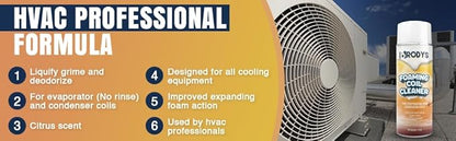 BRODYS Foaming AC Coil Cleaner - For A/C and Refrigeration Units - No Rinse Formula, Cleans and Deodorizes, Condenser Coils (18oz) (3 Pack)