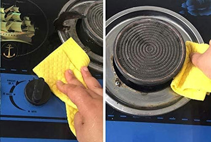 Reusable Cleaning Cellulose Sponge Cloths Absorbent Wipes Clean Kitchen Car Dish Eco-Friendly Dishcloth Hand Towel Auto - 1pack (5pcs) - Non Vacuum