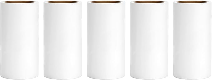 4 inch Lint Roller Refills for Evercare Muji IKEA Bastis Amazon Lint Roller Replacement Refills 4 inch Extra Sticky 60 Sheets per Refill 5 Pack Total 300 Sheets (Inside Diameter 1-1/2 inch)