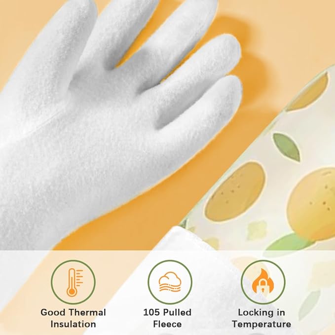 2 Pairs Rubber Dishwashing Cleaning Gloves, Reusable Latex Free Kitchen Dish Gloves with Cotton Lined, Non-Slip Waterproof Household Gloves for Laundry, Working, Gardening (Yellow & Green)