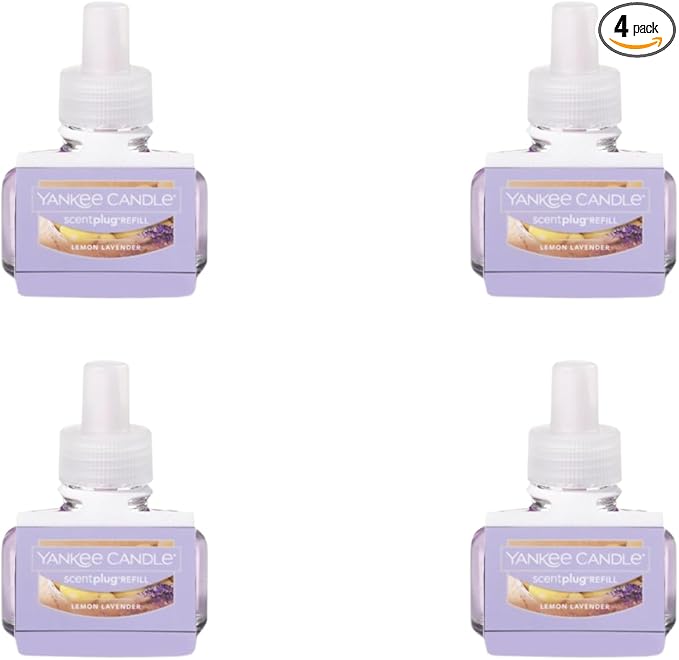 Yankee Candle Lemon Lavender Electric Home Fragrance Scent Plug Refill (Pack of 4)