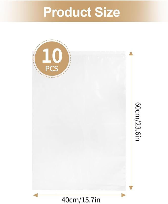 10 PCS No Scrub Oven Rack Cleaning Bags – Thickened Reusable Leak-Resistant PE Bags for Deep Soaking Grill Grates, Heavy-Duty Cleaning Bags for BBQ Grills,Metal Grates (15.7 × 23.7 in)