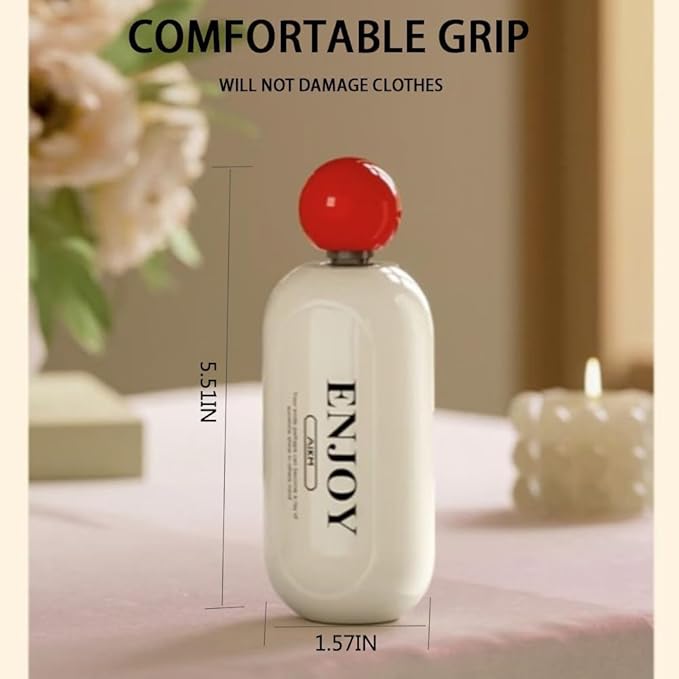 1pcs Enjoy Lint Roller, Enjoy Sticky Lint Roller, 2 In1 Washable Lint Remover，Reusable Portable Mini Travel Sticky Roller，Furniture,Clothes,Hair Removers for Dog and Cat (White)