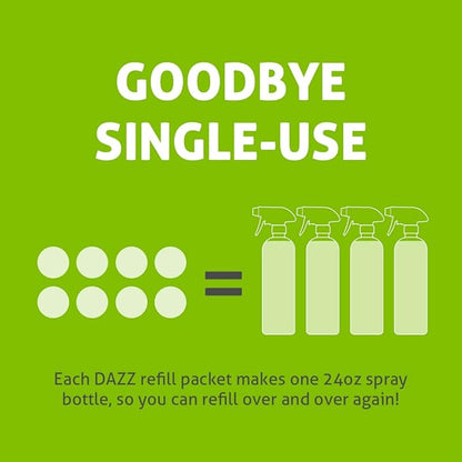 DAZZ Natural Cleaning Tablets - All Purpose Cleaner Refill Pack - Makes (4) 32oz Bottles - Just Add Water