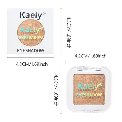 evpct Gold Single Eye Shadow Palette Makeup for Older Women, Gold Bronze Copper Brown Shimmer Glitter Sparkly Metallic Cream Eyeshadow Palette Brightener Makeup, High Pigment Monochrome Mini Eyeshadow