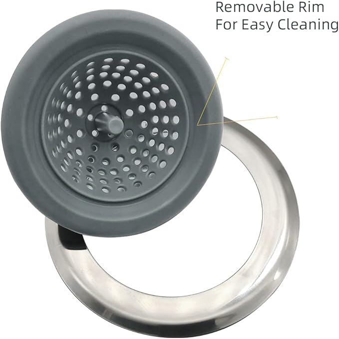 Kitchen Set of 2 Sink Strainers, Flexible Silicone Good Grip Kitchen Sink Drainers, Traps Food Debris and Prevents Clogs, Large Wide 4.5’ Diameter Rim