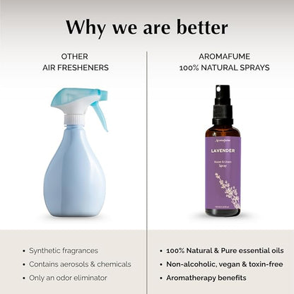 Lavender Room, Linen & Pillow Spray by Aromafume | 100ml/3.38 fl oz | with Pure Lavender Essential Oil | Aromatherapy Spray for Relaxation, Sleep & Stress Relief | Mist for Bedding, Fabrics