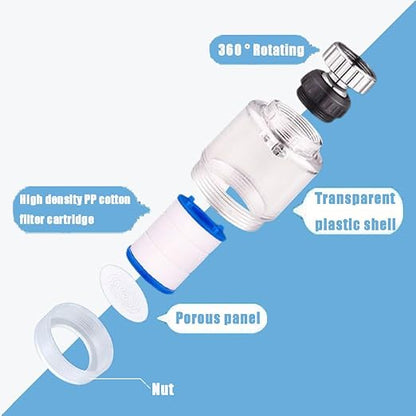 360 ° Rotating Kitchen Faucet Filter Sink Water Faucet Filters for Kitchen Short Styles Faucet Sprayer Attachment Bathroom Faucet Filter Water Softening with Universal Adapter and 3 Cartridges