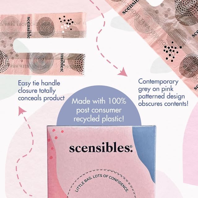 Scensibles Personal Care Disposal Bags (150 Count, Pack of 3) - for Tampons, Pads, Liners, Condoms & More - Discreet, Hygienic & Odor-Reducing Disposal Solution