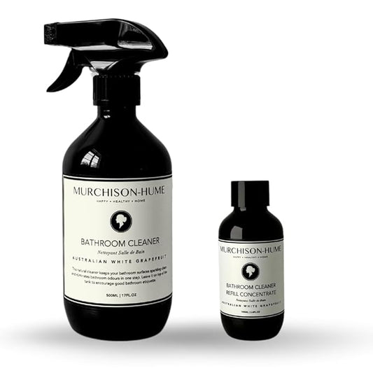 Murchison-Hume Powerful, Plant-based, Multi-Surface Bathroom Cleaner Spray for Basins, Tubs, Tiles, and Toilets. Eliminates Odor, 17oz and 3.4 Oz Concentrate Bundle Australian White Grapefruit