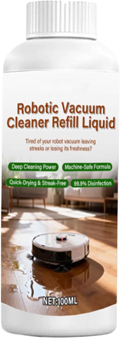 Robotic Floor Liquid - Vacuum Mopping Agent, Hardwood Cleaning Fluid with Quick-Dry Technology, Hardwood Maintenance Solution, Multi-Floor Concentrate, Botanical Formula for Tile Laminate