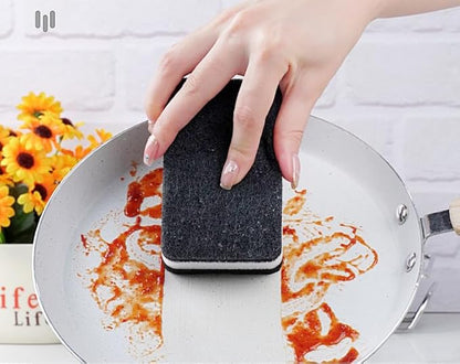 5 Pcs Heavy Duty Scrub Sponges,Dual-Sided Dishwashing Sponge for Kitchen,Multi-Use Deep Cleaning Scrub Sponge (Black White)