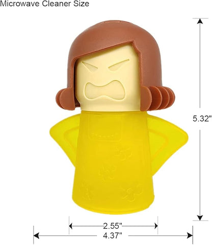 Asltw Angry Mom Microwave Oven Steam Cleaner, Clever Mama Microwave Cleaner, the Fun and Easy Way to Steam Clean Your Microwave, Cut Cleaning Time by Half (Yellow)