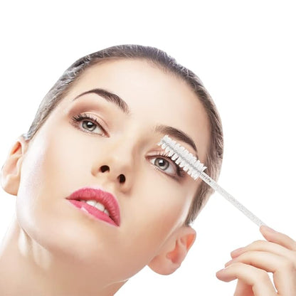 300 PCS Eyelash Extension Supplies Kit Disposable Micro Brush Eyebrow Spoolies Lip Stick Brush Mascara Wand Applicator Makeup Brush Tool (White Black Gold Sets)