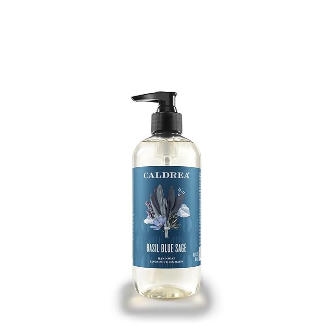 Caldrea Hand Wash Soap, Basil Blue Sage Scent, 10.8 Oz