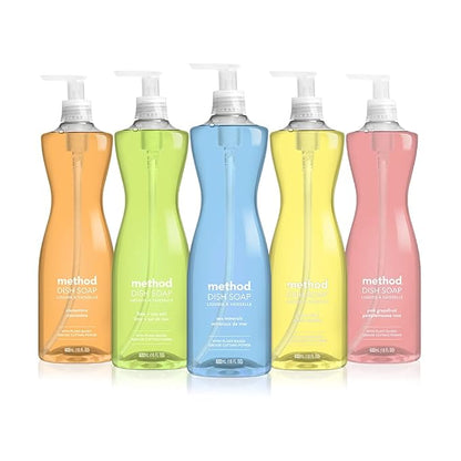 Method Gel Dish Soap,Sea Minerals Scent,Tough on Grease & Stuck-on Food,Cruelty Free Formula,Made with Recycled Plastic,18 Fl Oz,(Pack of 12)