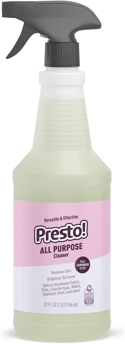 Amazon Brand - Presto! All Purpose Cleaner, Lavender Essential Oil Scent, Streak-Free Formula, 32 fl oz, 2-Pack