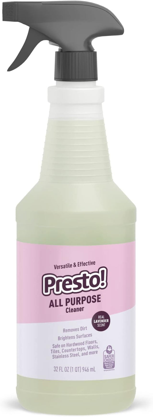 Amazon Brand - Presto! All Purpose Cleaner, Lavender Essential Oil Scent, Streak-Free Formula, 32 fl oz, 2-Pack