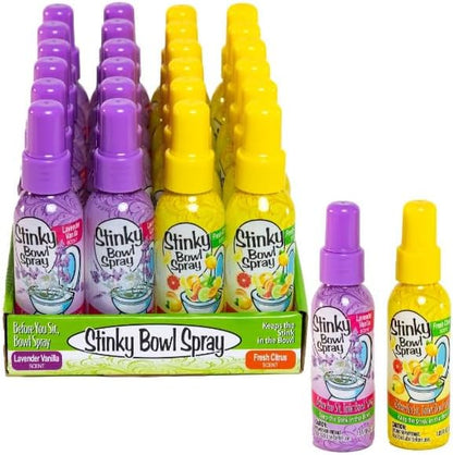 Set of 4 Stinky Bowl Spray 1.85oz - Before You Go Toilet Bathroom Deodorizer - Features Fresh Citrus Scent and Lavender Scent!