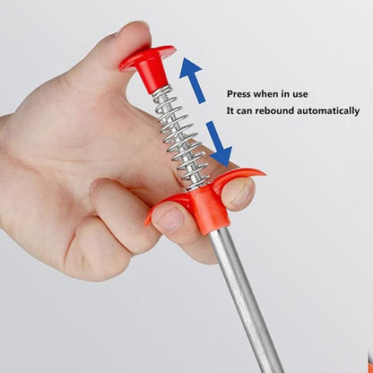 62"Drain Clog Remover Tool, Drain Cleaner Flexible Grabber Claw Reacher Tool with 4 Claws Bendable Hose Pick Up Reaching Assist Tool for Litter Pick, Home and Kitchen Sink, Drains, Toilet