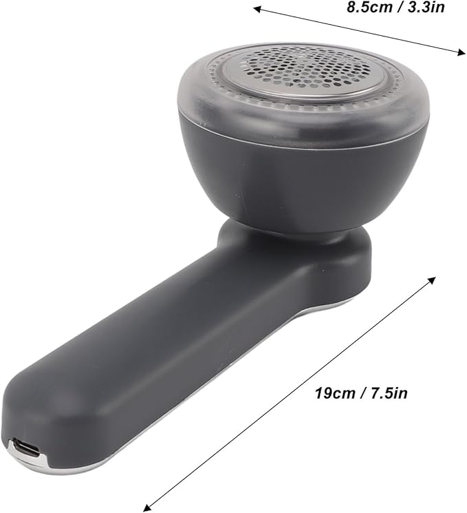 Electric Lint Remover USB Rechargeable Grey 1000mAh Low Noise Sweater Defuzzer for Home Travel Portable Fabric Shaver Fuzz Trimmer for Clothes Care