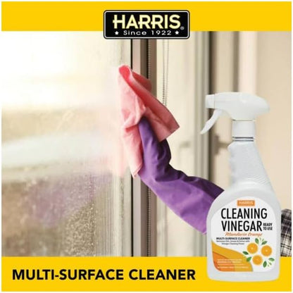 HARRIS Cleaning Vinegar Mandarin Orange Multi-Surface Cleaner (32 oz) with Microfiber Cloth