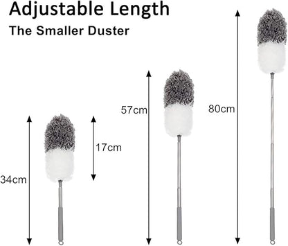 BOOMJOY Microfiber Feather Duster with Extendable Pole and Bendable Head, 100" Telescoping Duster for Cleaning Ceiling, Fan, Furniture