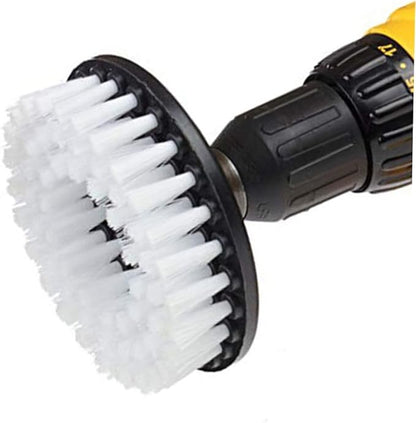 3pcs Drill Cleaning Brush for Upholstery Leather and Carpets Hollow Design Yellow for Efficient Household Cleaning