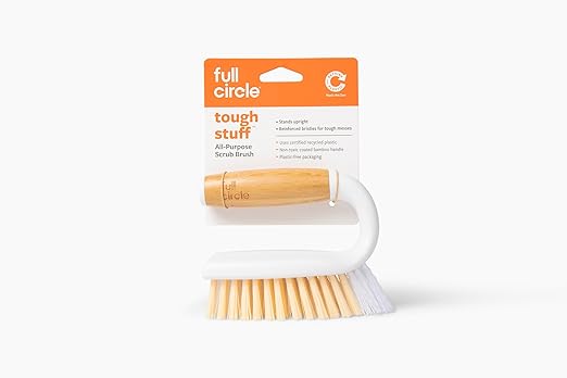 Full Circle Tough Stuff, All-Purpose Scrub Brush, Tile, Grout, White