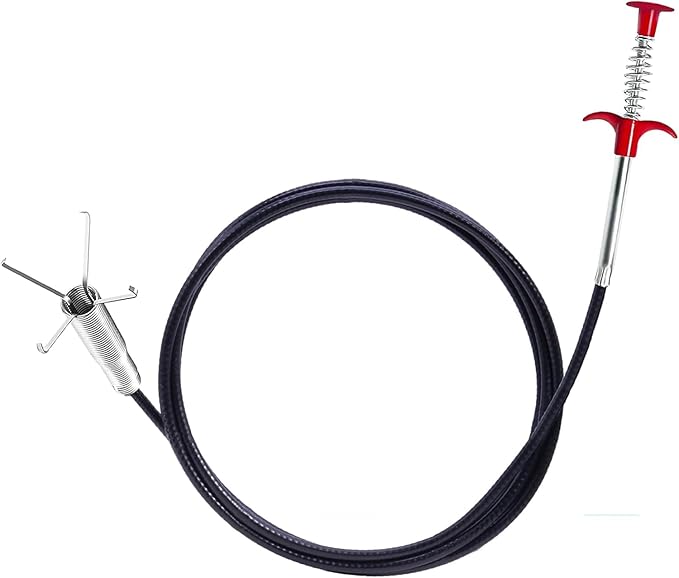 Drain Snake, Hair Drain Clog Remover Tool - 33 inch Snake Drain Hair Removal Tool for Sewer Kitchen Bathroom Tub Clogged Drains Opener Cleaning Tool, Flexible Grabber Claw Pick Up Reacher