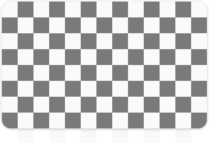 16" x 24" Checkered Dish Drying Mat for Kitchen Counter, Absorbent Coffee Bar Mat for Espresso Machine Coffee Countertops Accessories (Grey)