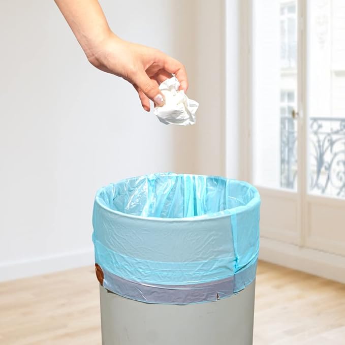 JOYEUX 4 Gallon Small Trash Bags, No-Tearing Drawstring Garbage Bags for Bathroom Kitchen, Beachside Breeze Scent, 60 Count