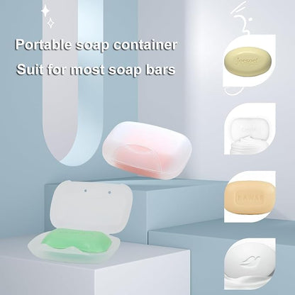 Travel Soap Holder Bar Soap Dish Shower Soap Saver Case Container Box for Bathroom Camping Gym Vonpri (Transparent 3pack)