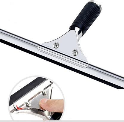 45cm 18in Grip Glass Squeegee for Window Cleaning,Stainless Steel All Purpose Squeegee with Non-Slip Handle for Shower Doors Window Car Mirror Glass (18in/45cm, Black)