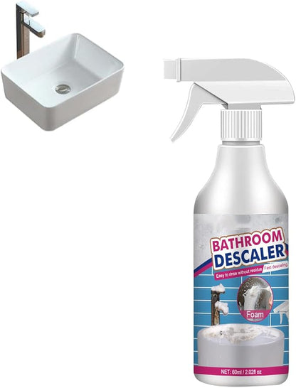 Stubborn Stains Cleaner,Bathroom Descaler,Jetted Bathtub Cleaner,Powerful Descaling Cleaning,60ml Limescale Cleaner, Bubble Cleaner Foam Spray for Toilet Bath Shower Glass (1Pcs)