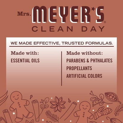 MRS. MEYER'S CLEAN DAY Room Freshener, Limited Edition, Gingerbread Scent, 8 fl oz. (Pack of 6)