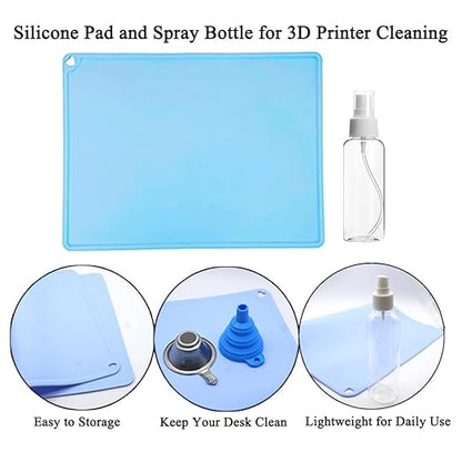 30 Piece Resin Cleaning Kit Includes 3D Model Polishing Tools, Funnel, Gloves, Silicone Mat, Multi-Function Water Bottle, Scrapers, Cleaning Cloths and Tweezers for Post-Processing and Maintenance