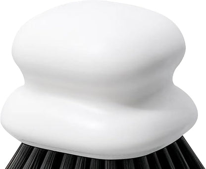 Dish Brush with Handle, Kitchen Scrub Brushes for Cleaning, Dish Scrubber with Nylon bristles for Sink, Pots, Pans(2Pack Black +2Pack White)