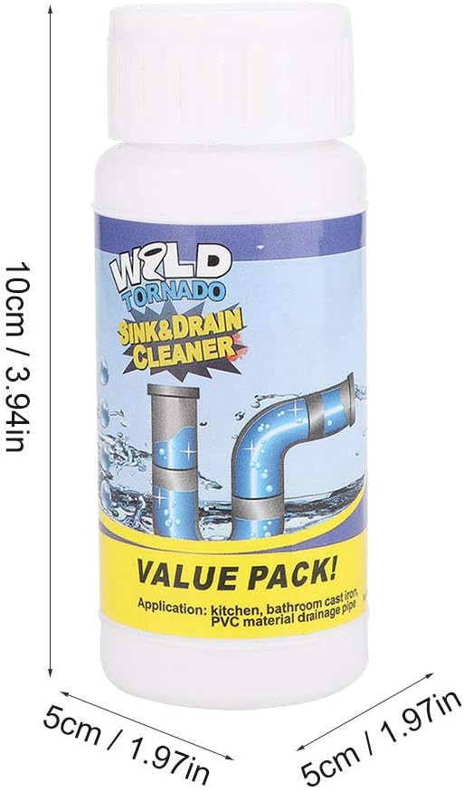 Drain Cleaner Agents Powerful Foaming Deodorizes Clogged Pipes Toilet Cleaner Strengthfully Sink and Dredge Deodorant Powder Agent for Kitchen Dredging
