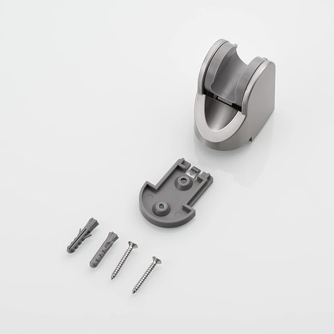 Tecmolog Adjustable Handheld Shower Head Bracket ABS Bathroom Hose Shower Wand Holder Wall Mount, Brushed Nickel, ST01NA